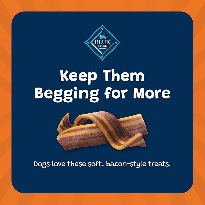 Blue Buffalo Sizzlers Natural Soft Dog Treats, Bacon-Style Soft-Moist Dog Treats with Real USA Pork, Original Flavor, 6-oz Bag - PAWPICO