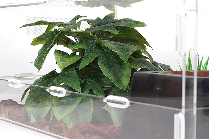 Reptile Plants for Terrarium, Ball Python Tank Decor Accessories fit Bearded Dragon Crested Leopard Gecko Lizard Chameleon Snake Frog Tortoise Hermit Crab - Fake Sweet Potato Vine WOLEDOE