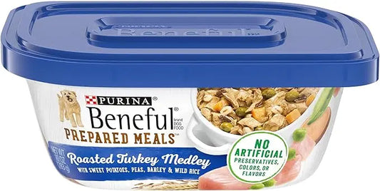 Purina Beneful Gravy Wet Dog Food, Prepared Meals Roasted Turkey Medley - (8) 10 oz. Tubs - PAWPICO