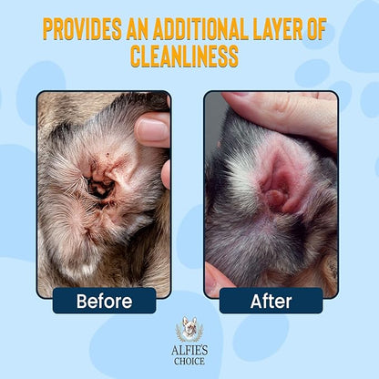 ALFIE'S CHOICE Dog Ear Wash - with Lavender & Tea Tree Oil to Soothes Pet Itchy Ears – Ear Wash for Dogs Cleans Debris and Buildup - Advanced Ear Cleanser for Dogs and Cats 16 fl oz AlfiesChoice