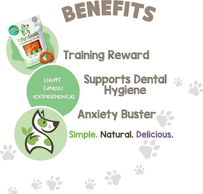 Nature Gnaws USA Turkey Tendon Rings for Dogs (8oz) - Delicious Grain Free Reward Snack for Small, Medium & Large Breeds - Premium Natural Dog Chew Treats - PAWPICO