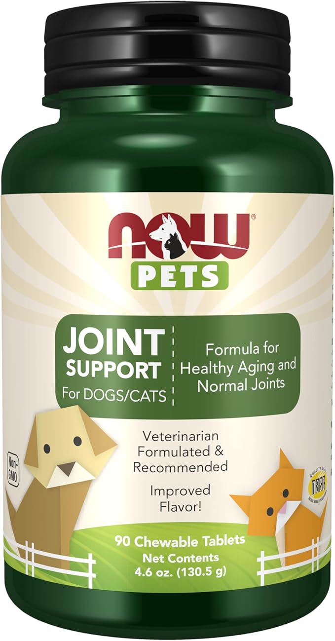 NOW Foods Pet Health, Joint Support Supplement, Formulated for Cats & Dogs, NASC Certified, 90 Chewable Tablets NOW