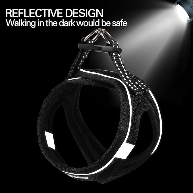 Dog Harness for Small Dogs, Small Dog Harness and Leash Set, Honeycomb Grid, Reflective Lightweight Harness & Anti-Twist Pet Lead,Dog Harness(Multi Color, Size: XS-S-M) (XS, Black) PAWPICO