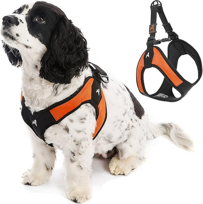Gooby Escape Free Easy Fit Harness - Orange, Large - No Pull Step-in Patented Small Dog Harness with Quick Release Buckle - Perfect On The Go No Pull Harness for Small Dogs or Medium Dog Harness Gooby