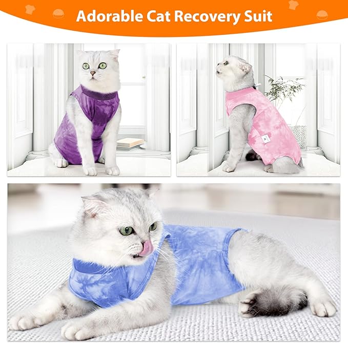 Cat Recovery Suit for Spay Cat Onesie for Cats After Surgery, Breathable Cat Surgery Recovery Suit Female Male Surgical Spay Suit, Kitten Recovery Suit E Collar Alternative Anti Licking Wounds, Large Coppthinktu