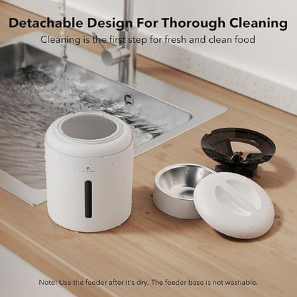 PETLIBRO Automatic Cat Feeder, 5G WiFi Automatic Dog Feeder with Freshness Preservation, 5L Timed Cat Feeder with Low Food Sensor, Up to 10 Meals Per Day, Granary Pet Feeder for Cats, White - PAWPICO