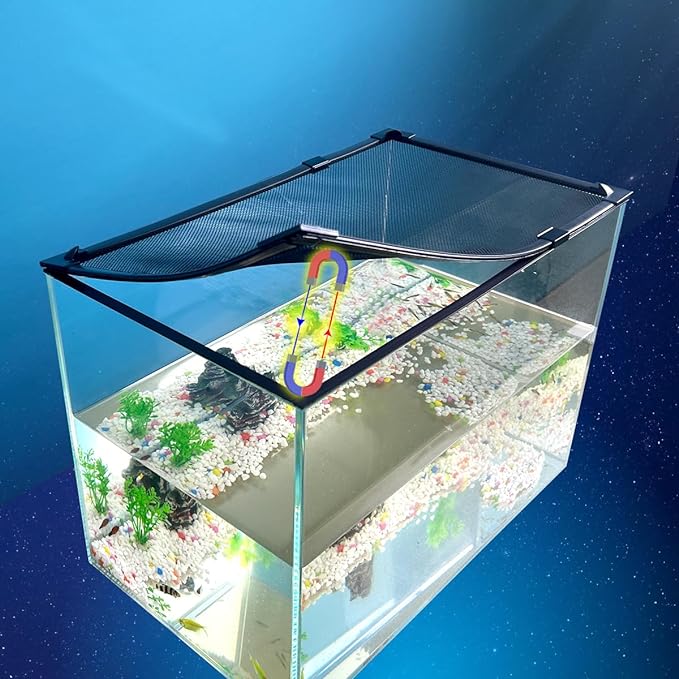 DIY Magnetic Fish Tank lid Cover Protective net 37''X18'' Keep Fish from Jumping Out Prevent Fish, Reptiles, Turtles, etc., from Escaping… JOOFAN