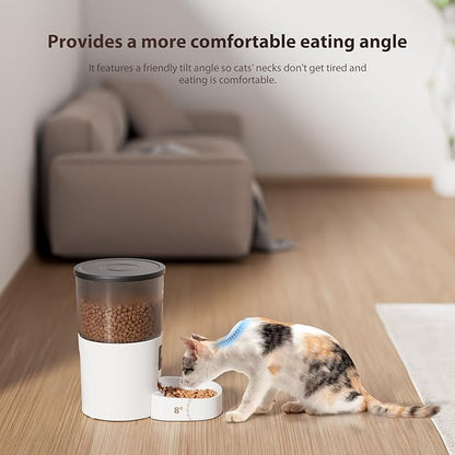 Automatic Cat Feeders, 3L Timed Cat Dry Food Dispenser, Dual Power Supply, Programmable Portion Size, 1-6 Meals Per Day, Auto Pet Feeder for Cats and Small Dogs - PAWPICO