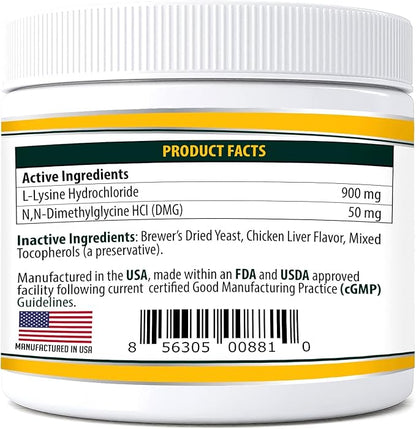 Trulysine Plus L-Lysine for Cats Immune Support Oral Powder 8oz/226g - Cats & Kittens of All Age, Sneezing, Runny Nose Squinting, Watery Eyes Chicken Liver Flavor (U.S.A)(226 Grams (900mg / Scoop)) Pet+Health+Pharma