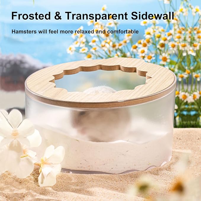 Hamster Sand Bath Box, Small Animal Bathroom & Digging Room, Hamster Litter Box, Easy to Clean, for Dwarf Hamster, Syrian Hamster, Gerbil and Other Small Animal Wenriko