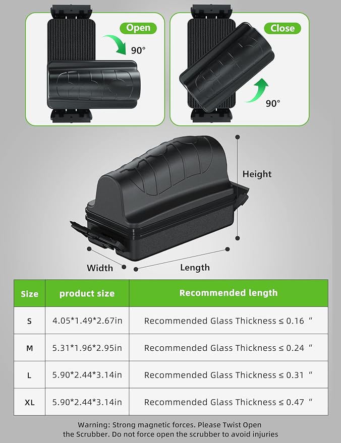 Jasonwell Magnetic Aquarium Fish Tank Cleaner Magnet Scraper for Glass Aquariums Cleaning Tools Scrubber Floating Brush (XL) Jasonwell