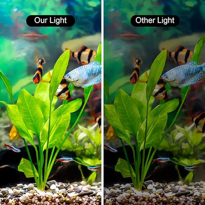 WEAVERBIRD Double Head Aquarium Fish Tank Light 15W 32 LED Aquarium Planted Clip Lamp 1600LM White LED Lighting for 8-15 Inch Fish Tank WEAVERBIRD