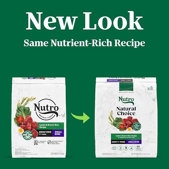 Nutro Natural Choice Small Bites Adult Dry Dog Food, Lamb and Brown Rice Recipe, 12 lbs. - PAWPICO
