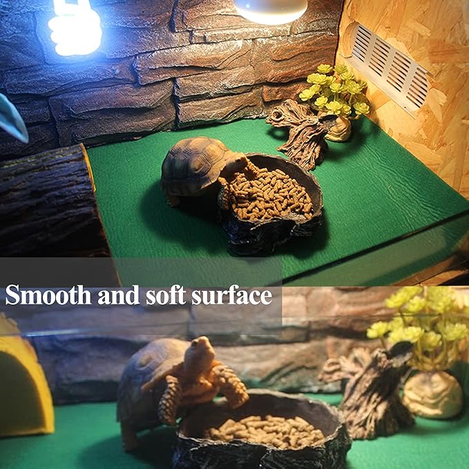 47" x 24" Large Reptile Carpet Terrarium Liner Bedding Reptile Substrate Mat Tank Accessories for Bearded Dragon Snake Lizard Tortoise Leopard Gecko (Green) Mechpia