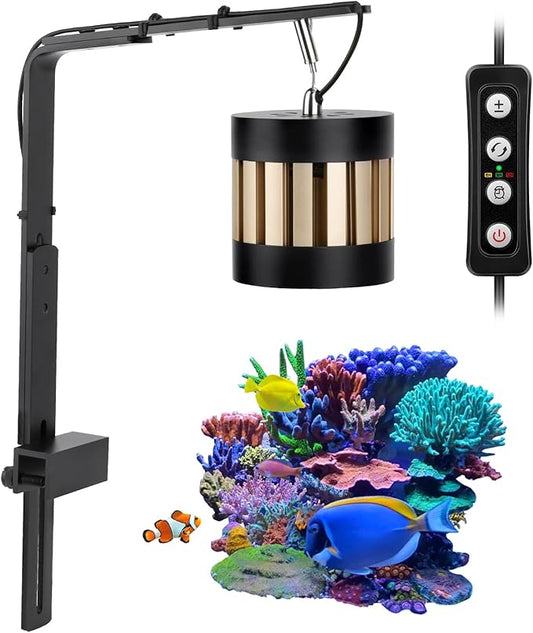 hygger 50W Reef LED Aquarium Light, Marine LED Light with 3 Color Modes Adjustable Brightness and Timing Function, with External Controller, Nano Fish Tank Light for Corals SPS LPS Saltwater Tank hygger