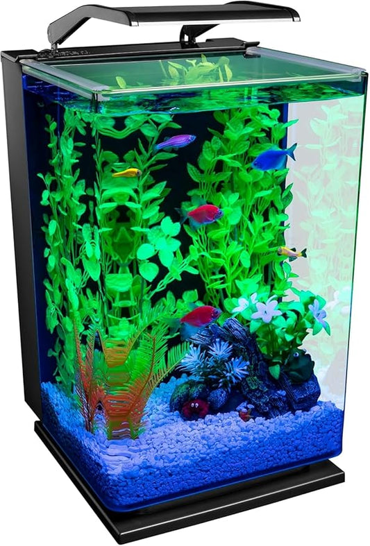 GloFish Aquarium Kit Fish Tank with LED Lighting and Filtration Included GloFish