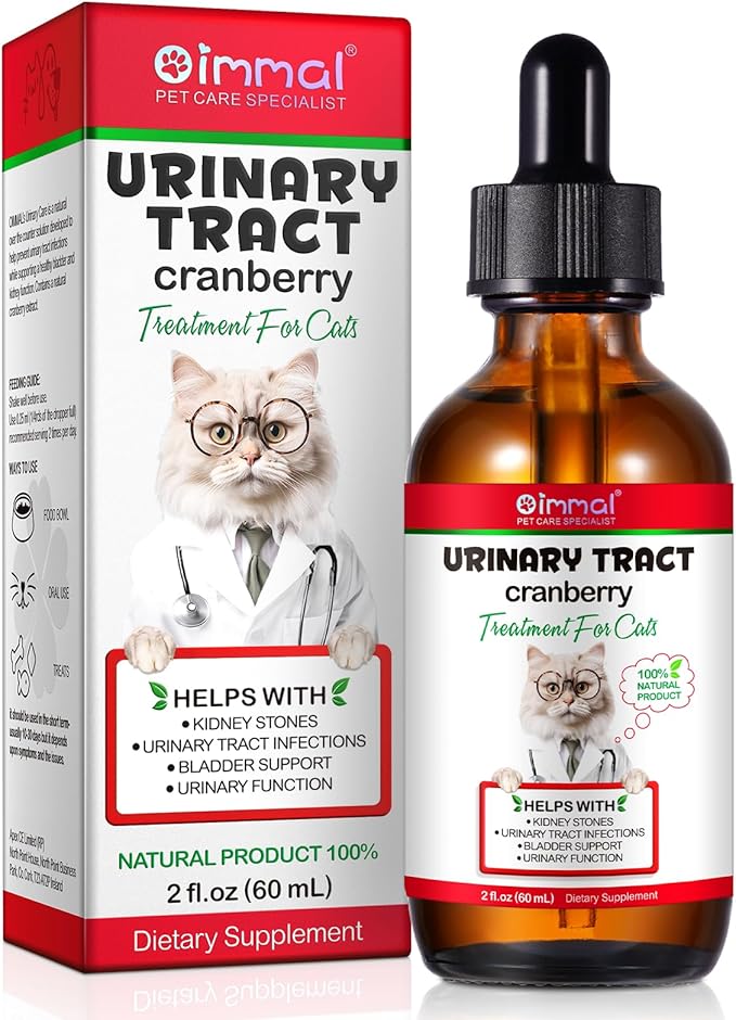 Urinary Tract for Cats, Natural Cat Urinary Tract Infection Treatment Drops - Supports Bladder, Kidney Stone, Dog UTI, Cranberry Kidney Bladder Support Supplement, Chicken Flavor - 60 ml / 2.02oz PAWPICO