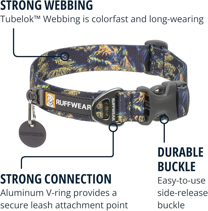 Ruffwear, Front Range Dog Collar, Durable and Comfortable Collar for Everyday Use, Deep Jungle, 14"-20" RuffwearInc