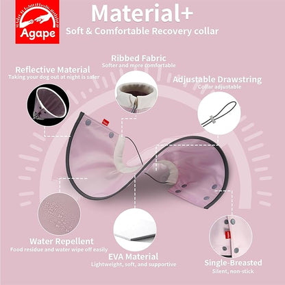 Agape Soft Dog Cone for Chihuahua, Comfy Cat Cone to Stop Licking, Protective Elizabethan Collar for Pup & Kitty, Lightweight E-Collar Alternative After Surgery, Pet Cones for Extra Small Dogs - XS Agape