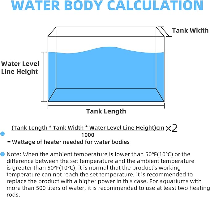 FREESEA Aquarium Heater for Fish Tank: 100W/200W/300W/500W Submersible Fish Tank Heater with Over-Temperature and Off-Water Protection for 75-120 Gallon Saltwater and Freshwater FREESEA