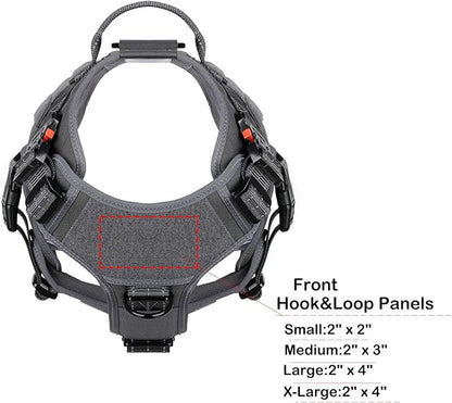 ICEFANG Tactical Dog Harness,Large Size, 2X Metal Buckle,Working Dog MOLLE Vest with Handle,No Pulling Front Leash Clip,Hook and Loop Panel - PAWPICO