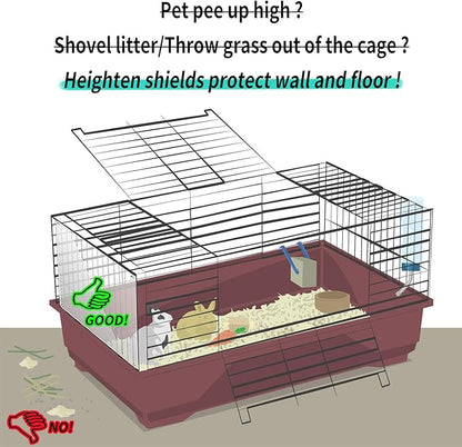 Oncpcare 24 Pack Pet Plastic Cage Liner Protection Rabbit Cage Urine Guard Clear Cage Edge Liner Guinea Pig Side Lining Small Animal Cage Accessories - Keep Litter in The Cage, 10'' x 8.2'' Oncpcare