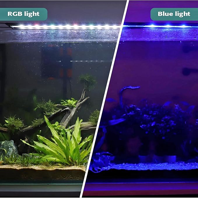hygger 29W Full Spectrum Aquarium LED Light with 10 Levels Brightness, White Blue Red Green LEDs,6H8H12H Timer,RGB Light for 36~44IN Freshwater Fish Tank, Aquatic Plants Tropical Ornamental Fish hygger