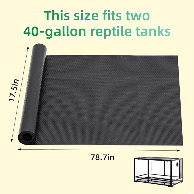 Bearded Dragon Tank Flooring, Reptile Tank Mat for Leopard Gecko, Snake, Lizard and Tortoise, Reptile Carpet Floor Liner for Lizard Cage, Cuttable Reptile Carpet Rolled, Substrate for Reptile Tank PAWPICO