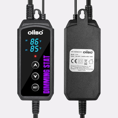 Oiibo Digital Heat Mat Thermostat, PID Reptile Heat Lamp Dimming Thermostat Heating Pad Temperature Controller for for Aquarium Reptiles and Seedling, Breeding, Hatching OIIBO