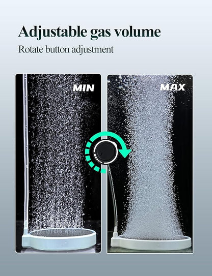 UPETTOOLS Aquarium Air Pump, Ultra Quiet Fish Tank Air Pump 5W, Adjustable Aquarium Oxygen Pump Aerator Pump, Dual Outlet Fish Air Pump for Fish Tank 10 to 180 Gallon UPETTOOLS