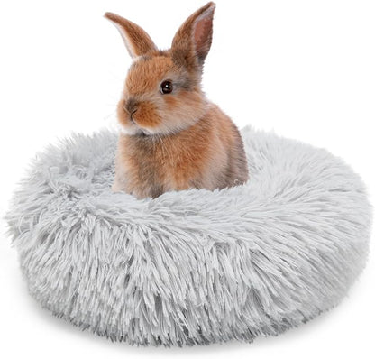 Bunny Bed Rabbit Hideout Large Soft & Comfortable Small Animal Bedding Cozy Bed Mat Warm Hideaway Cage Accessories for Guinea Pig Light Grey - PAWPICO