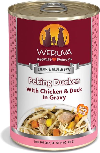 Weruva Classic Dog Food, Peking Ducken with Chicken Breast & Duck in Gravy, 14oz Can (Pack of 12) - PAWPICO