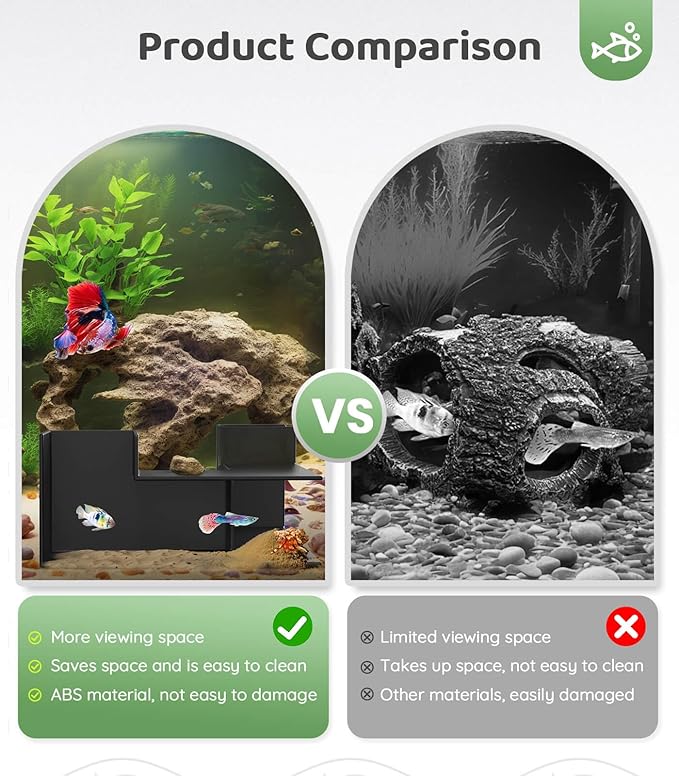 Creative Aquarium Decor - Aquarium Cave Hideout 360° Viewing, Interesting Aquarium Tunnel with 2 Entrances, Fish Tunnel for Aquarium, Shrimp Cave for Aquarium, Fish Tank Decorations Hideout PAWPICO