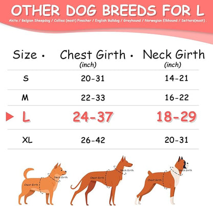 AUROTH Dog Harness for Large Dogs, Dog Vest Harness Large Size Dog, Large Dog Harness, No Pull Dog Harness for Large Dogs with Handle, Rose Red L - PAWPICO