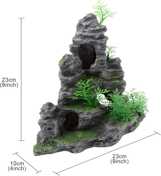 Saim Mountain View Aquarium Ornament Fish Tank Decoration-Small Size Saim