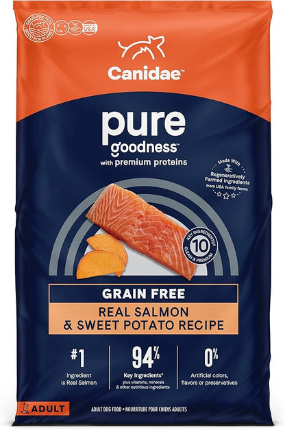Canidae Pure Real Salmon & Sweet Potato Recipe Adult Dry Dog 12 LB - PAWPICO