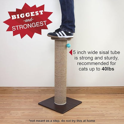 Kitty City Sisal Post Scratcher, Sisal Post (Brown) - PAWPICO