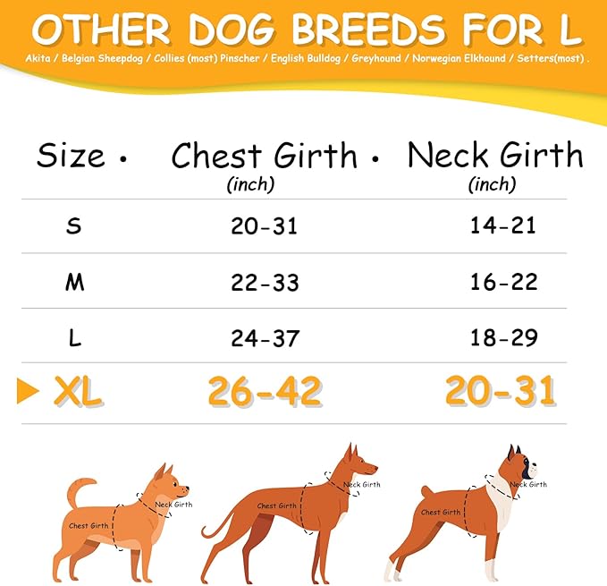 AUROTH Dog Harness for Large Dogs, Dog Vest Harness Large Size Dog, Large Dog Harness, No Pull Dog Harness for Large Dogs with Handle, XL Dog Harness, Army Yellow XL AurothPets