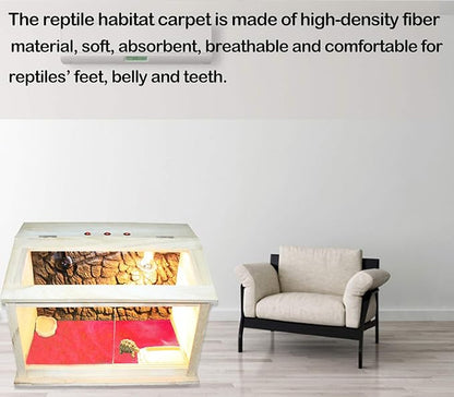 HERCOCCI Reptile Carpet, 39’’ x 20’’ Terrarium Bedding Substrate Liner Reptile Cage Mat Supplies for Bearded Dragon Lizard Tortoise Leopard Gecko Snake (Red) HERCOCCI