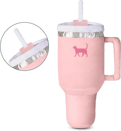 Kitty Cup Tumbler Cat Toy – Cute Cat Toy with Catnip, Crinkle Cat Toys for Cat Birthdays or Christmas, Funny Cat Toys for Kittens (Pink Peach Dust) - PAWPICO