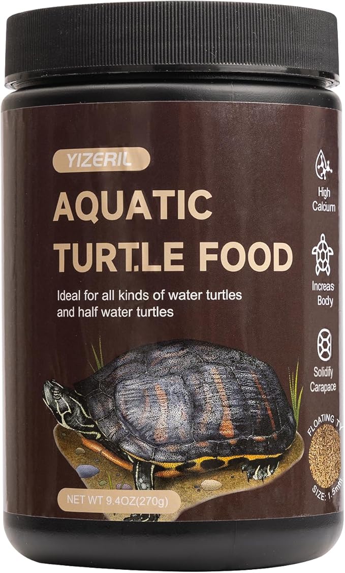 Aquatic Turtle Food - Solidify Carapace Turtle Nutri Stick Natural Ingredients Antarctic Krill Calcium Vitamin D Enriched Nutritionally Complete Promote Growth for Picky Water Turtles(9.4OZ) yizeril