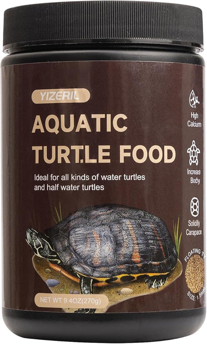 Aquatic Turtle Food - Solidify Carapace Turtle Nutri Stick Natural Ingredients Antarctic Krill Calcium Vitamin D Enriched Nutritionally Complete Promote Growth for Picky Water Turtles(9.4OZ) yizeril