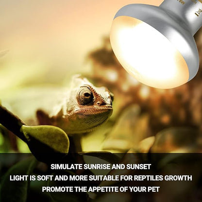 REPTIZOO 75W Reptile Heat Lamp Bulb, 2PCS Day & Night Basking Spot Light Combo Pack Includes Infrared Heat Lamp and UVA Daylight Heating Lamp Basking Light REPTIZOO