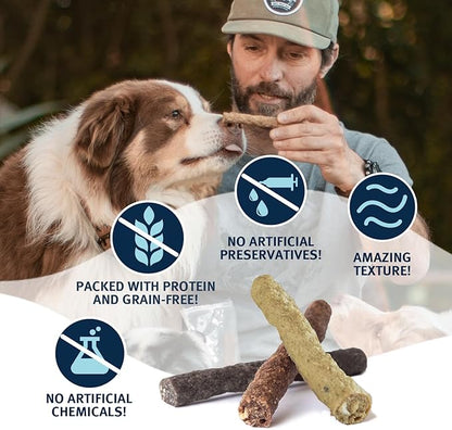 Mon Ami Variety Dog Treats Meat Sticks for Dogs with Farm Fresh Vegetables – Human Grade Dog Treats with Superfoods - Training Treats for Dogs - Healthy Dog Treats for Small, Medium and Large Dogs - PAWPICO