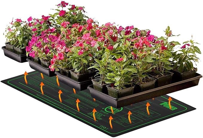 iPower 10" x 20" Waterproof Durable Seedling Heat Mat Warm Hydroponic Plant for Indoor Gardening Germination Starting iPower