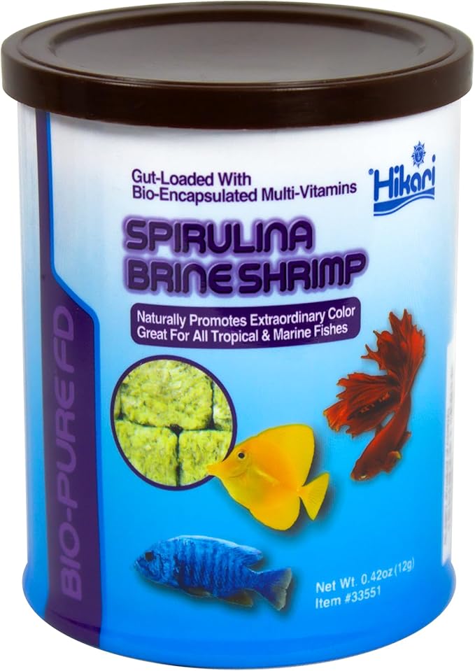 Hikari Bio-Pure Freeze Dried Spirulina Brine Shrimp Cubes for Pets, 0.42-Ounce Hikari