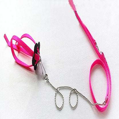 Adjustable Reptile Lizard Harness Leash,Turtle Lizard Pet Traction Belt Bearded Dragon Accessories Soft Small Pet Animal Harness Rope,1.2M (Pink) Sawyd