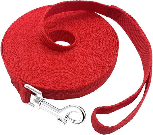 15ft 20ft 30ft 40ft 50ft Long Dog/Puppy Lead Obedience Recall Training Dog Leashes for Small Medium Dogs Camping, Training, Play, or Backyard (15 FT, Red) PETGOGO