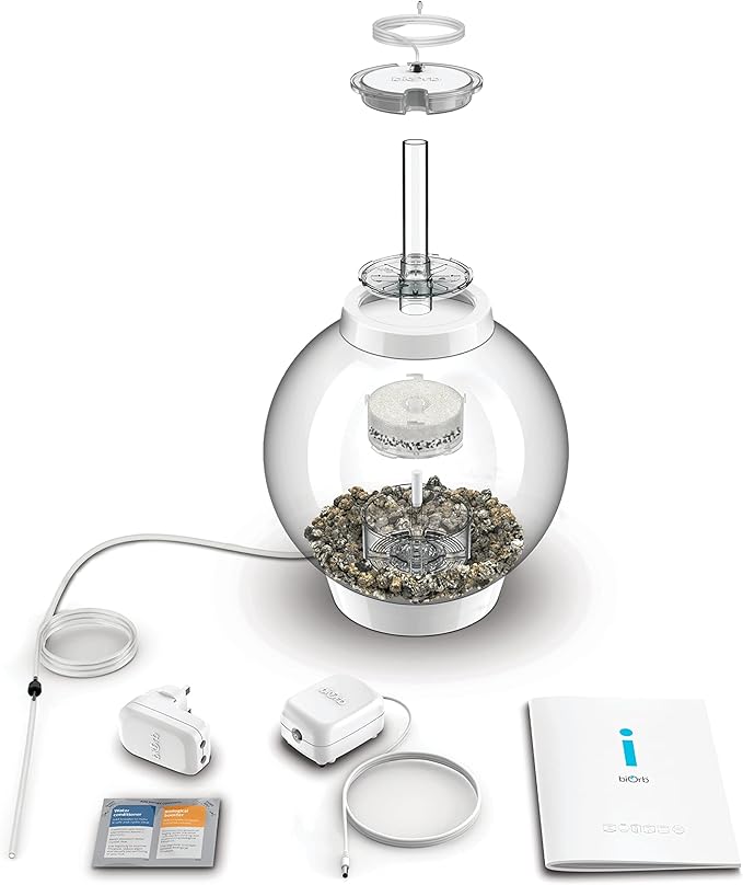 biOrb Classic 15 Acrylic 4-Gallon Aquarium with Multi-Color Remote-Controlled LED Lights Modern Compact Tank for Tabletop or Desktop Display, Black biOrb