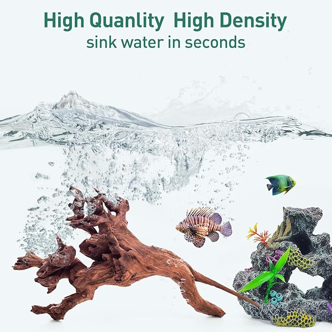 WDEFUN Natural Extral Large Driftwood for Aquarium Decor, 2-Piece 14''-18'' Driftwood for Decorations on Fish Tank, Reptiles Bearded Dragon Accessories or Air Plants WDEFUN